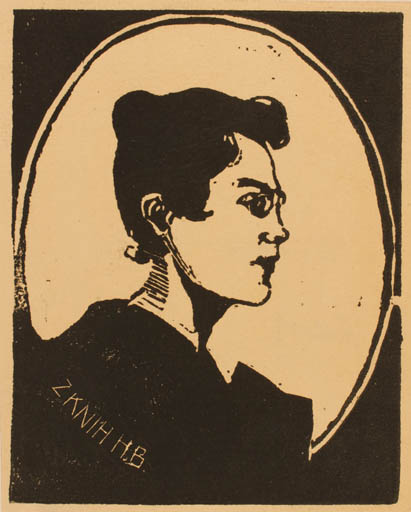 Exlibris by Paul Niedballa from Germany for ? H. B. - Portrait 