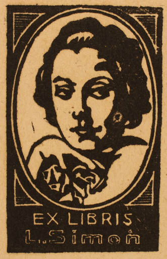 Exlibris by Paul Niedballa from Germany for L. Simon - Portrait 