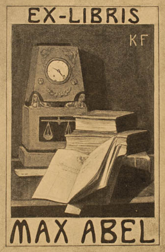 Exlibris by K Herzfeld from Germany for Max Abel - Book Interior 
