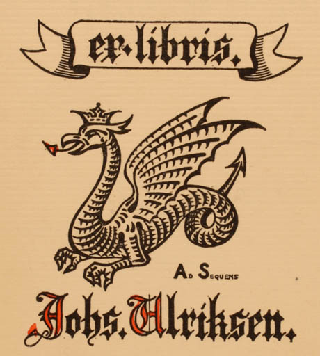 Exlibris by ? Viggo from Unknown for Johs. Alriksen - Fable Animal 