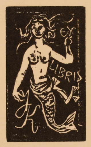 Exlibris by ? Unbekannt from Unknown for ? J. K. - Mermaid 