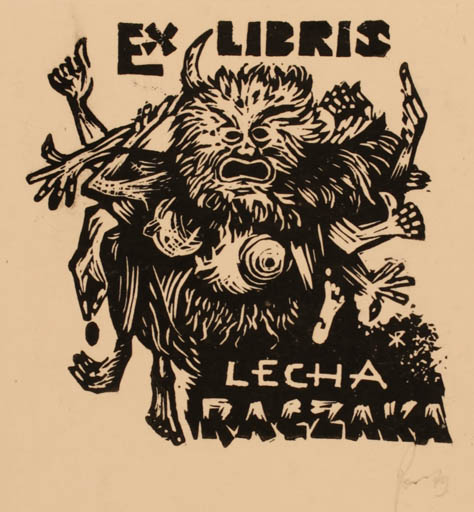 Exlibris by Klemens Raczak from Poland for Lecha Raczaka - Fable Animal 