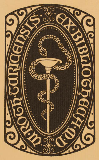 Exlibris by Karl Rogg from Germany for Dr. Wilhelm Roth - Medicine 