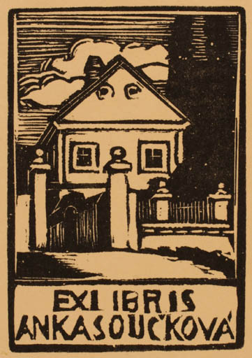 Exlibris by Helena Bochoráková from Czech Republic for Anka Souckova - Architecture 