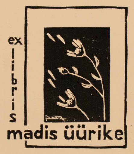 Exlibris by O Puusta from Sweden for Madis Üürike - Flora 