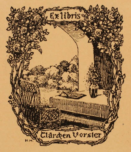 Exlibris by Hans Hauser from Germany for Clärchen Vorster - Jugend Scenery/Landscape 
