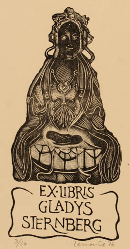 Exlibris by A. J. Lemaire from Belgium for Gladys Sternberg - Religion 