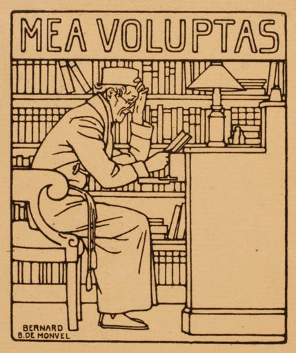 Exlibris by Bernado B. de Monvel from Unknown for Mea Voluptas - Book Interior Man 