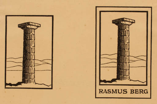 Exlibris by B Henriksen from Unknown for Rasmus Berg - Architecture 