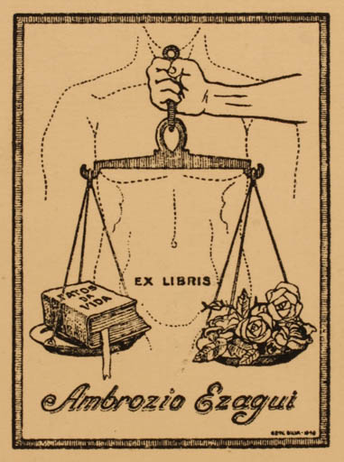 Exlibris by ? ? from Unknown for Ambrozio Ezagui - 