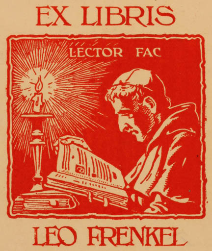 Exlibris by ? Unbekannt from Unknown for Leo Frenkel - Book Man 