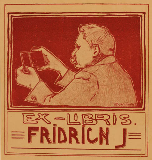 Exlibris by Aboni Tivadar from Unknown for J. Fridrich - Man 