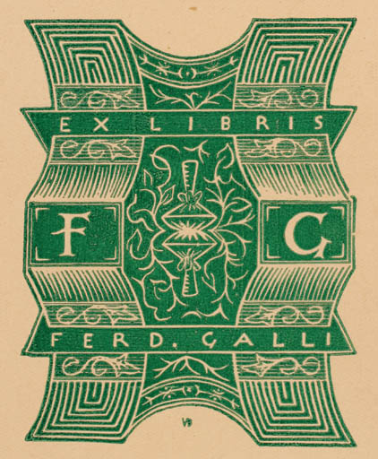 Exlibris by V Burda from Czech Republic for Ferd. Galli - 