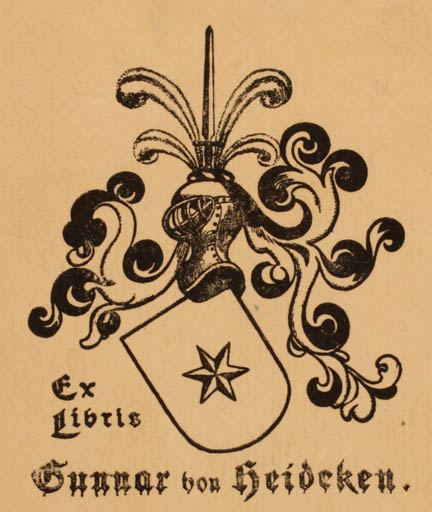 Exlibris by ? Unbekannt from Germany for Gunnar von Heideken - Heraldry 