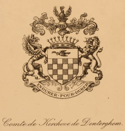 Exlibris by ? Unbekannt from Netherland for Comte de Kerchove Denterghem - Heraldry 