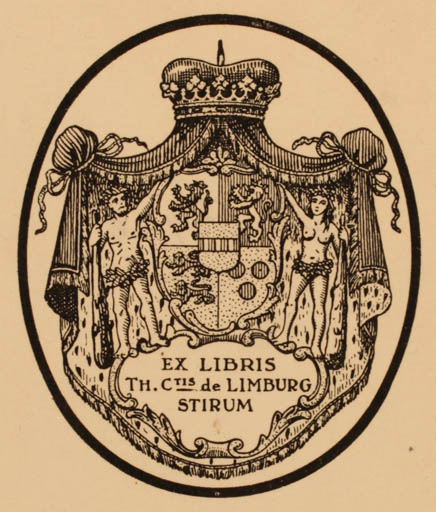 Exlibris by ? Unbekannt from Belgium for Th. C Limburg Stirum - Heraldry 