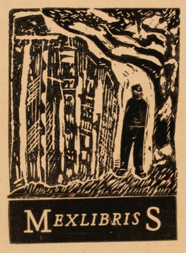 Exlibris by Walter Schaldemose from Denmark for ? M. S. - Man 