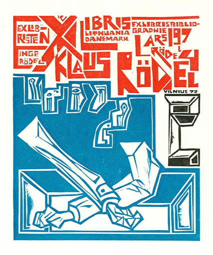 Exlibris by Vincas Kisarauskas from Lithuania for Klaus & Inge & Lars Rödel - Abstract 