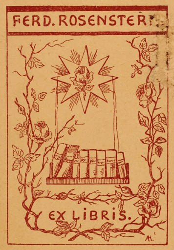 Exlibris by Artur Heyde from Germany for Ferd. Rosenstern - Book Flora 
