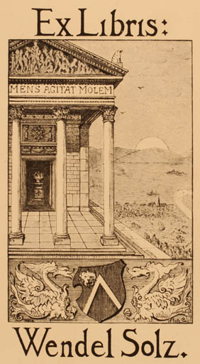 Exlibris by Wendel Solz from Unknown for Wendel Solz - Architecture Scenery/Landscape 