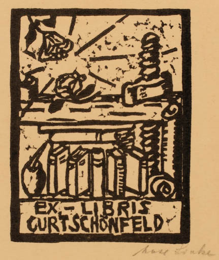 Exlibris by Max Linke from Germany for Curt Schönfeld - Book 