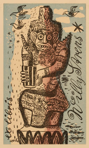 Exlibris by B. Weihs from Netherland for Willy Strens - 
