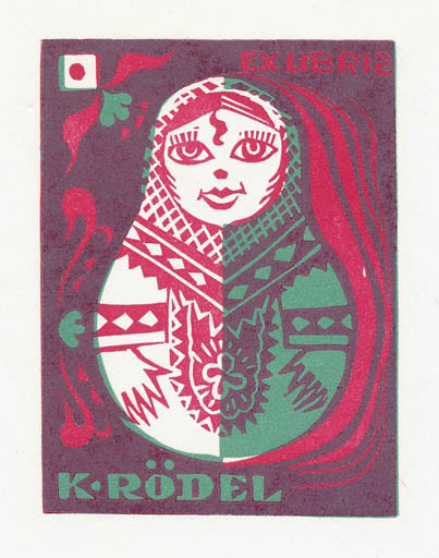 Exlibris by W. Schkoda from Russia for Klaus Rödel - 