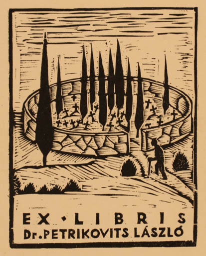 Exlibris by Ivan Szilard from Unknown for Dr. Laszlo Petrikovits - 