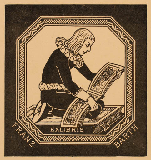 Exlibris by ? Unbekannt from Unknown for Franz Barth - Book Man 