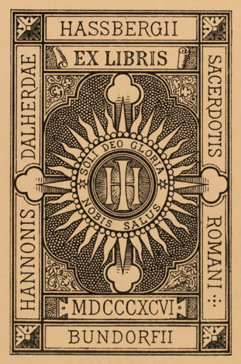 Exlibris by ? Hartmann from Germany for Hassberg Bundorf - Religion 