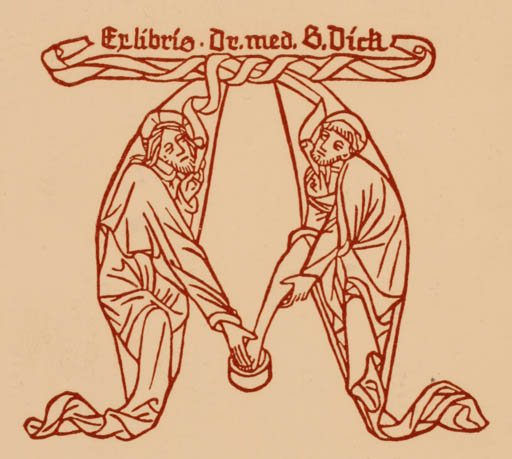 Exlibris by ? Kruse from Germany for Dr. Siegfried Dick - Religion 