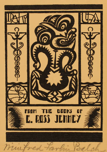 Exlibris by Winifred Farbin Balch from USA for E. Ross Jenney - 