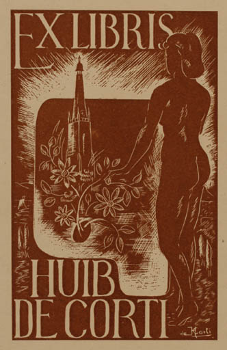 Exlibris by Huib De Corti from Netherland for Huib De Corti - Woman 
