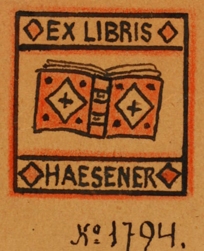 Exlibris by ? Unbekannt from Unknown for ? Haesener - Book 