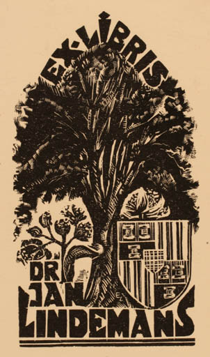 Exlibris by Elsa Courtoit from Belgium for Dr. Jan Lindemans - Tree 