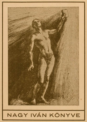 Exlibris by ? Unbekannt from Unknown for Ivan Nagy - Man Nude 