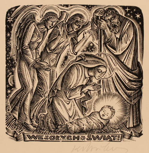 Exlibris by ? Unbekannt from Unknown for Wesolych Swiat - Religion 