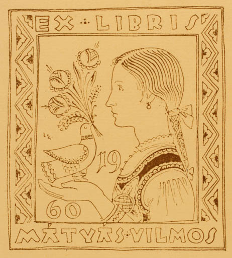 Exlibris by ? Unbekannt from Unknown for Matyas Vilmos - Bird Woman 