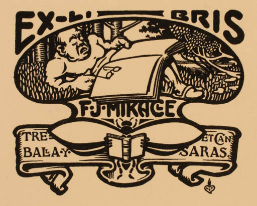 Exlibris by Gayelá Cornev from Unknown for F. J. Miracle - Book 