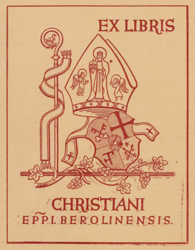 Exlibris by ? Unbekannt from Unknown for ? Christiani - Heraldry Religion 