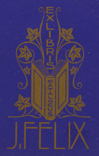 Exlibris by H.F.D Oxenaar from Unknown for J. Felix - Book 