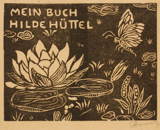 Exlibris by ? Unbekannt from Unknown for Hilde Hüttel - Flora Insect 