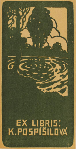 Exlibris by ? Unbekannt from Unknown for K. Pospisilova - Scenery/Landscape 