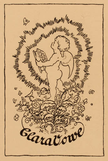 Exlibris by Willi Grimm from Unknown for Clara Vowe - Book Angel 