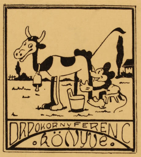 Exlibris by J. Berenyi from Hungary for Dr. Ferenc Pokorny - Fauna 