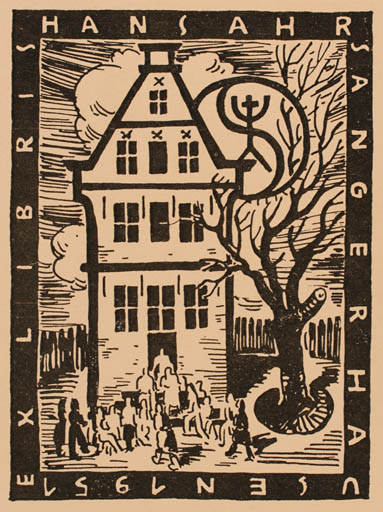 Exlibris by Wilh. Schmied from Germany for Hans Ahrsangerhausen - Architecture Group 