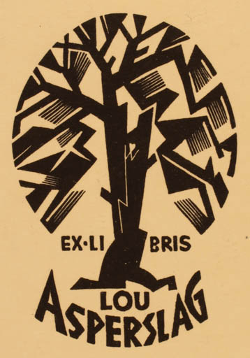 Exlibris by Peter Wolbrandt from Germany for Louis M. J. Asperslag - Tree 