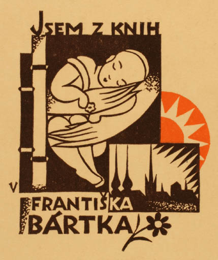 Exlibris by Bohumil Valihrach from Czechoslovakia for Frantiska Bartka - Child Book 