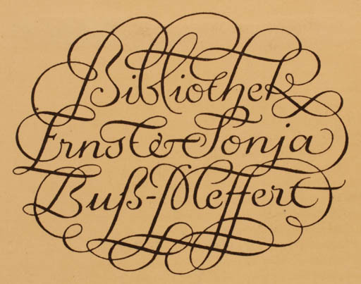 Exlibris by Ernst Buss from Unknown for Ernst u. Sonja Buß-Meffert - Text/Writing 