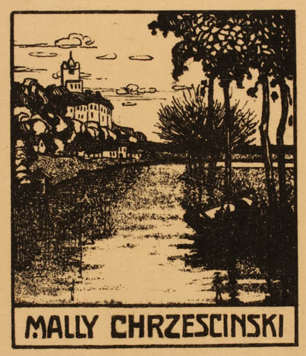 Exlibris by M Jaeger from Germany for Mally Chrzescinski - Scenery/Landscape 